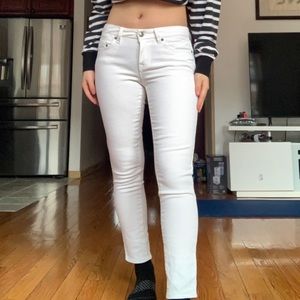 Forever 21 White Ankle Cut Skinny Jeans
